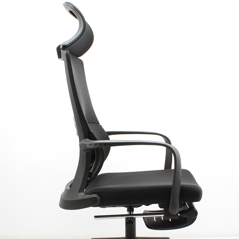 Modern Slide Office Chair Adjustable Seat Height Black Fixed Arms Desk Chair Clearhalo 'furn' 'furn_office_chair' 'Furniture' 'Office Chairs' 'Office Furniture' 'office_chair' 6476065