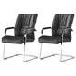 Modern Black Leather Desk Chair Fixed Arms Task Chair for Office 2 Piece Set Clearhalo 'furn' 'furn_office_chair' 'Furniture' 'Office Chairs' 'Office Furniture' 'office_chair' 6476083