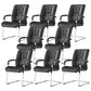 Modern Black Leather Desk Chair Fixed Arms Task Chair for Office 8 Piece Set Clearhalo 'furn' 'furn_office_chair' 'Furniture' 'Office Chairs' 'Office Furniture' 'office_chair' 6476089