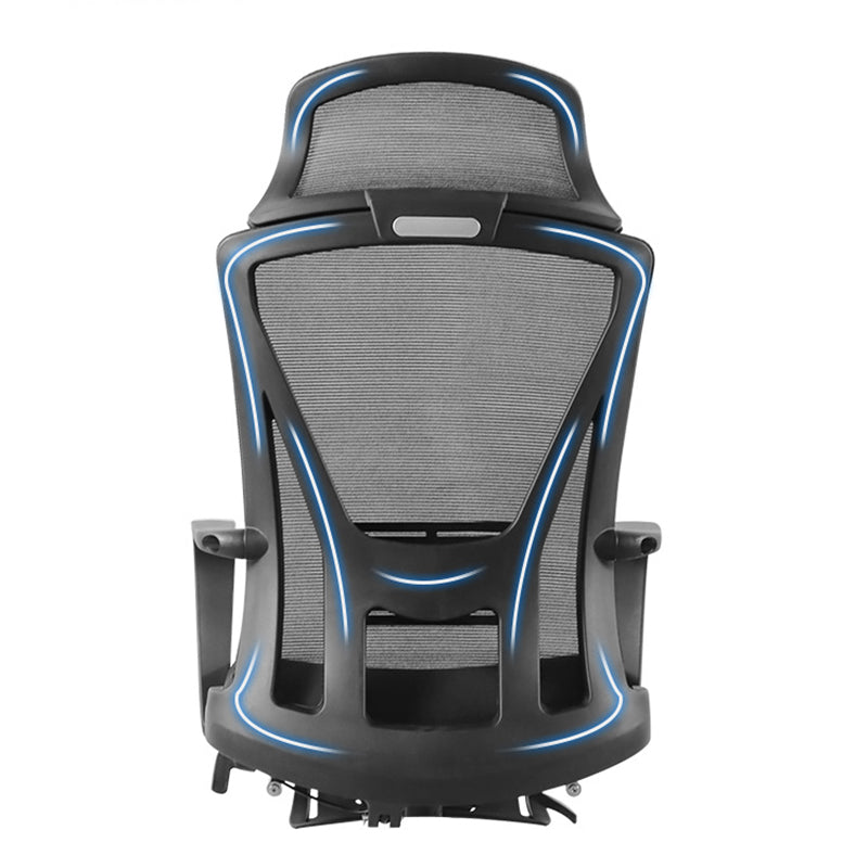 Chaise de bureau coulissante moderne, siège réglable en hauteur, bras fixes, noir, avec roulettes