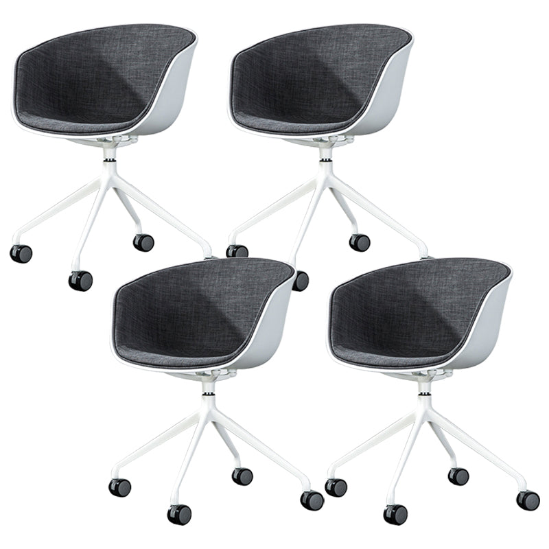 Modern Fabric Conference Chair Metal Chair with Wheels for Office Dark Gray 4 Piece Set Clearhalo 'furn' 'furn_office_chair' 'Furniture' 'Office Chairs' 'Office Furniture' 'office_chair' 6476120