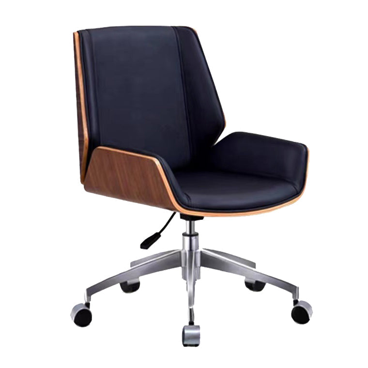 Faux Leather Managers Chair Modern Armless Upholstered Office Chair 1 Piece Mid-Back (14-22 in.) Clearhalo 'furn' 'furn_office_chair' 'Furniture' 'Office Chairs' 'Office Furniture' 'office_chair' 6476181