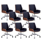 Faux Leather Managers Chair Modern Armless Upholstered Office Chair 8 Piece Set Mid-Back (14-22 in.) Clearhalo 'furn' 'furn_office_chair' 'Furniture' 'Office Chairs' 'Office Furniture' 'office_chair' 6476188