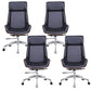 Faux Leather Managers Chair Modern Armless Upholstered Office Chair 4 Piece Set High-Back (Over 22 in.) Clearhalo 'furn' 'furn_office_chair' 'Furniture' 'Office Chairs' 'Office Furniture' 'office_chair' 6476193