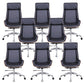 Faux Leather Managers Chair Modern Armless Upholstered Office Chair 8 Piece Set High-Back (Over 22 in.) Clearhalo 'furn' 'furn_office_chair' 'Furniture' 'Office Chairs' 'Office Furniture' 'office_chair' 6476195