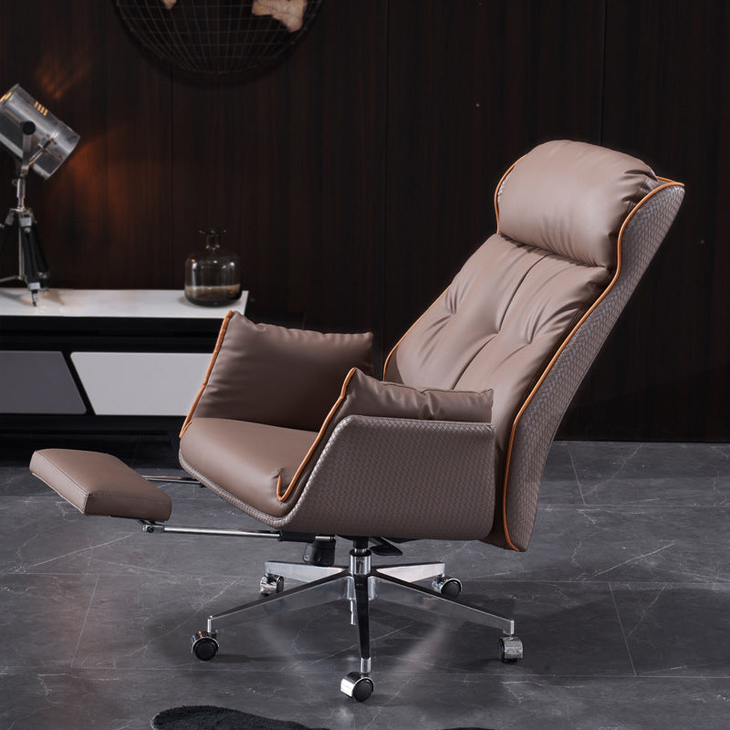 Modern Leather Managers Chair Brown Executive Chair for Office Clearhalo 'furn' 'furn_office_chair' 'Furniture' 'Office Chairs' 'Office Furniture' 'office_chair' 6476222