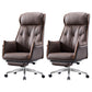 Modern Leather Managers Chair Brown Executive Chair for Office Faux Leather 2 Piece Set With Footrest Clearhalo 'furn' 'furn_office_chair' 'Furniture' 'Office Chairs' 'Office Furniture' 'office_chair' 6476223