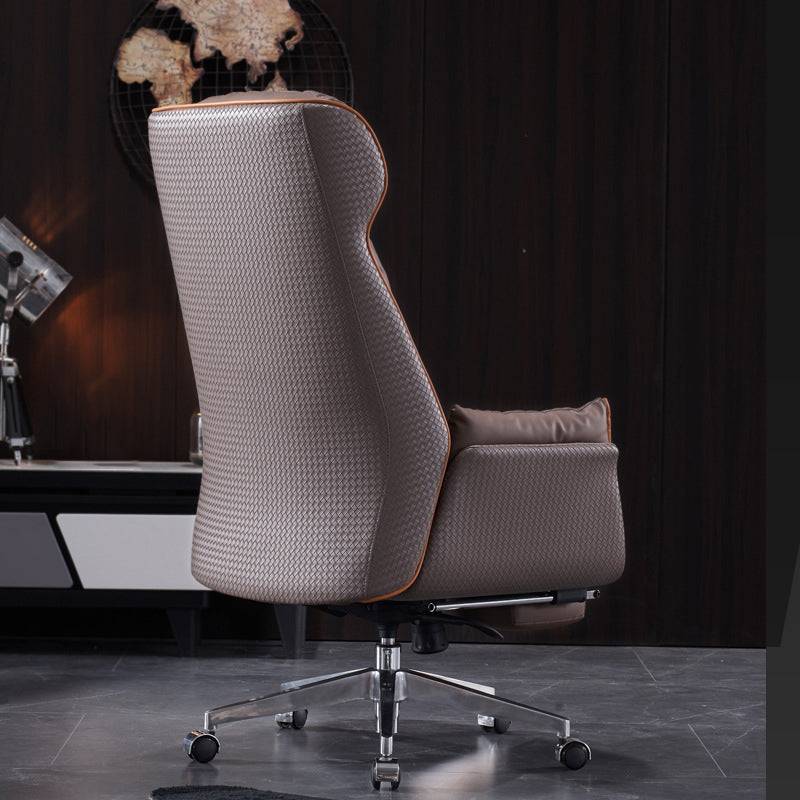 Modern Leather Managers Chair Brown Executive Chair for Office Clearhalo 'furn' 'furn_office_chair' 'Furniture' 'Office Chairs' 'Office Furniture' 'office_chair' 6476227