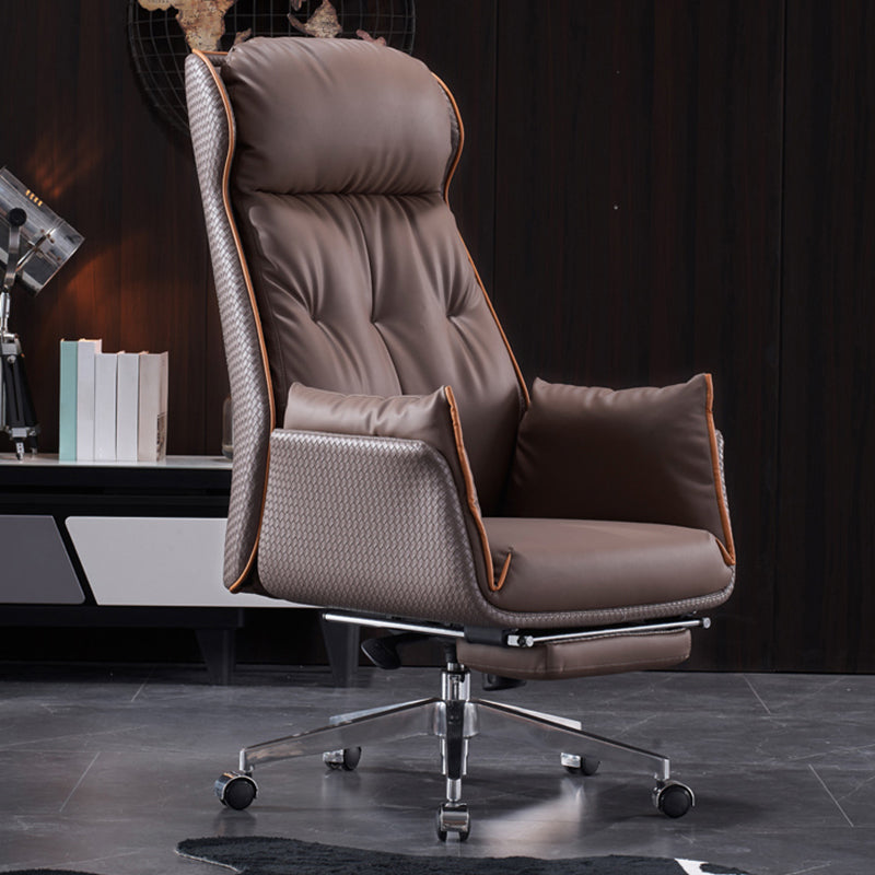 Modern Leather Managers Chair Brown Executive Chair for Office Clearhalo 'furn' 'furn_office_chair' 'Furniture' 'Office Chairs' 'Office Furniture' 'office_chair' 6476229