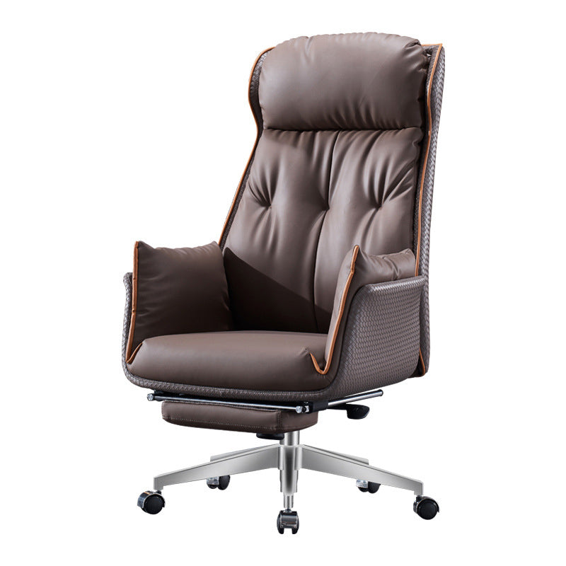 Modern Leather Managers Chair Brown Executive Chair for Office Clearhalo 'furn' 'furn_office_chair' 'Furniture' 'Office Chairs' 'Office Furniture' 'office_chair' 6476231