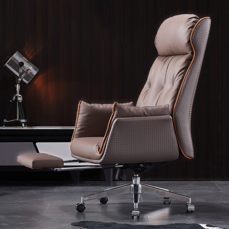 Modern Leather Managers Chair Brown Executive Chair for Office Clearhalo 'furn' 'furn_office_chair' 'Furniture' 'Office Chairs' 'Office Furniture' 'office_chair' 6476240