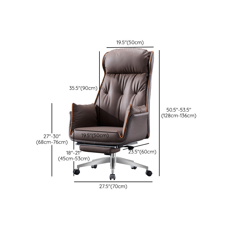 Modern Leather Managers Chair Brown Executive Chair for Office Clearhalo 'furn' 'furn_office_chair' 'Furniture' 'Office Chairs' 'Office Furniture' 'office_chair' 6476242