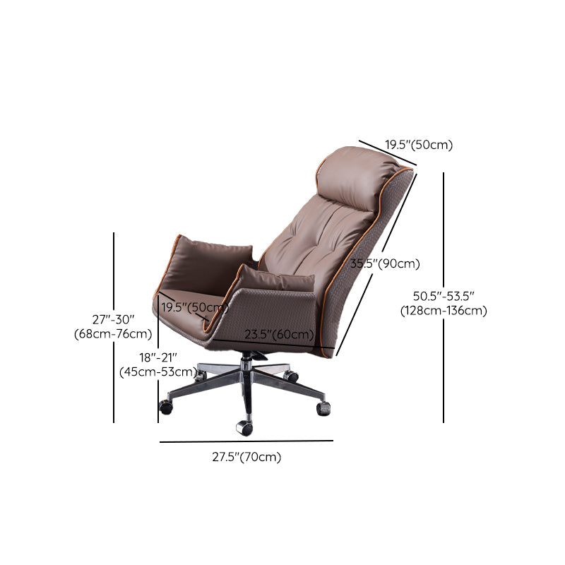 Modern Leather Managers Chair Brown Executive Chair for Office Clearhalo 'furn' 'furn_office_chair' 'Furniture' 'Office Chairs' 'Office Furniture' 'office_chair' 6476243