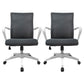 Modern Slide Office Chair Mid Back Fixed Arms Adjustable Seat Desk Chair with Wheels Grey 2 Piece Set Clearhalo 'furn' 'furn_office_chair' 'Furniture' 'Office Chairs' 'Office Furniture' 'office_chair' 6476266