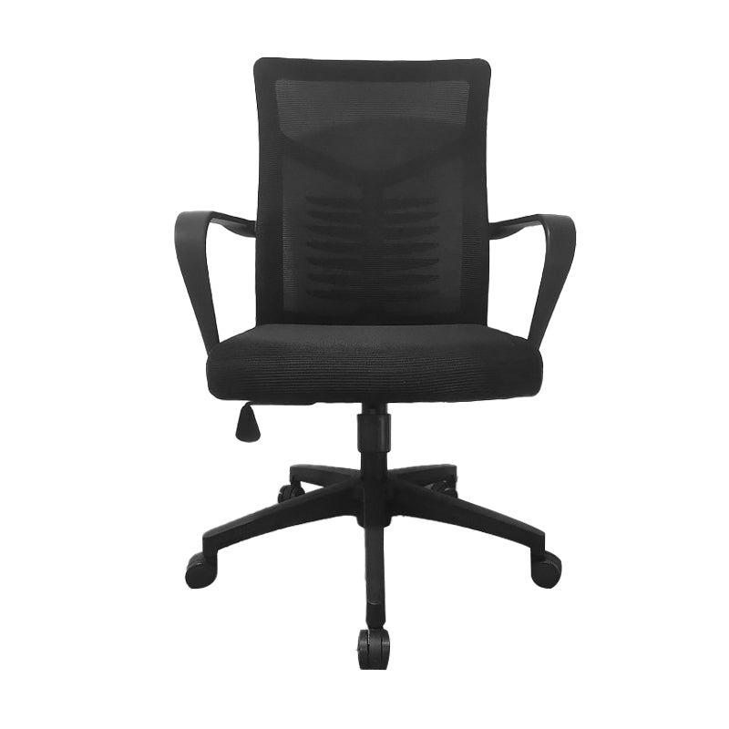 Modern Slide Office Chair Mid Back Fixed Arms Adjustable Seat Desk Chair with Wheels Clearhalo 'furn' 'furn_office_chair' 'Furniture' 'Office Chairs' 'Office Furniture' 'office_chair' 6476267