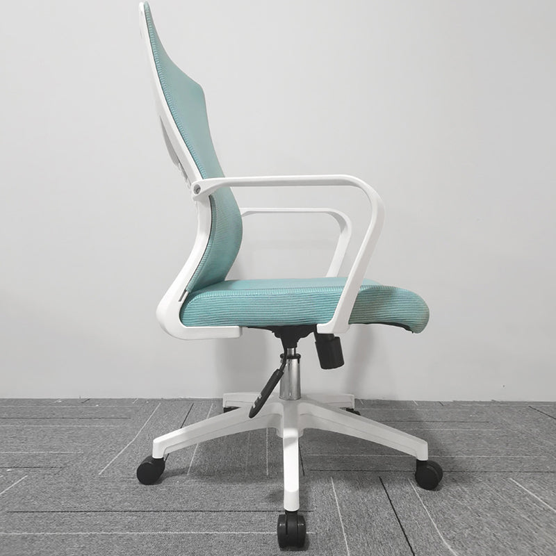 Modern Slide Office Chair Mid Back Fixed Arms Adjustable Seat Desk Chair with Wheels Clearhalo 'furn' 'furn_office_chair' 'Furniture' 'Office Chairs' 'Office Furniture' 'office_chair' 6476277