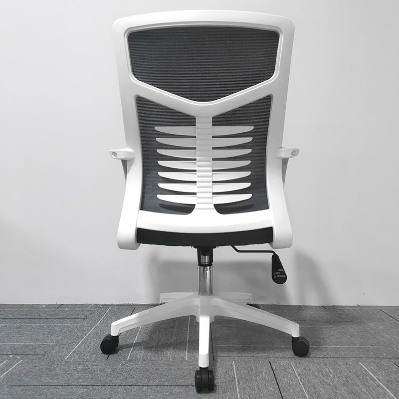 Modern Slide Office Chair Mid Back Fixed Arms Adjustable Seat Desk Chair with Wheels Clearhalo 'furn' 'furn_office_chair' 'Furniture' 'Office Chairs' 'Office Furniture' 'office_chair' 6476279