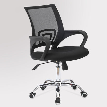 Silla moderna con brazos incluidos, silla de escritorio de malla con respaldo medio para oficina