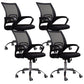 Silla moderna con brazos incluidos, silla de escritorio de malla con respaldo medio para oficina
