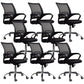 Silla moderna con brazos incluidos, silla de escritorio de malla con respaldo medio para oficina