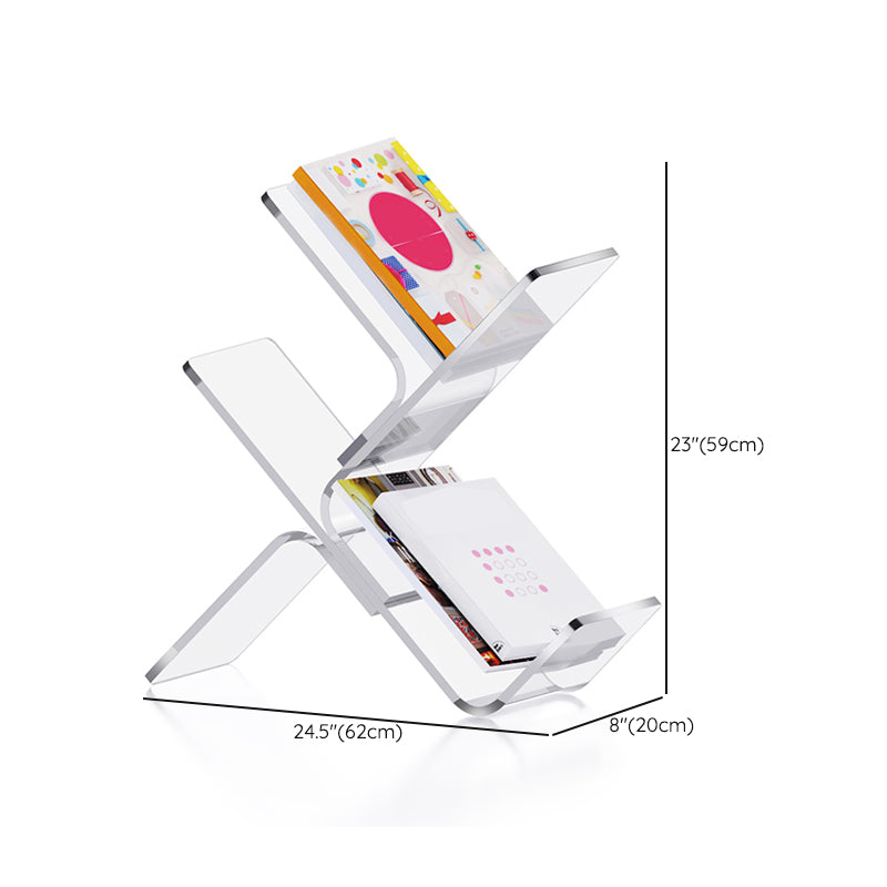 Modern Antique Finish Shelf Bookcase Acrylic Book Shelf with Shelves Clearhalo 'Bookcases' 'furn' 'furn_bookcases' 'Furniture' 'Office Furniture' 6476411
