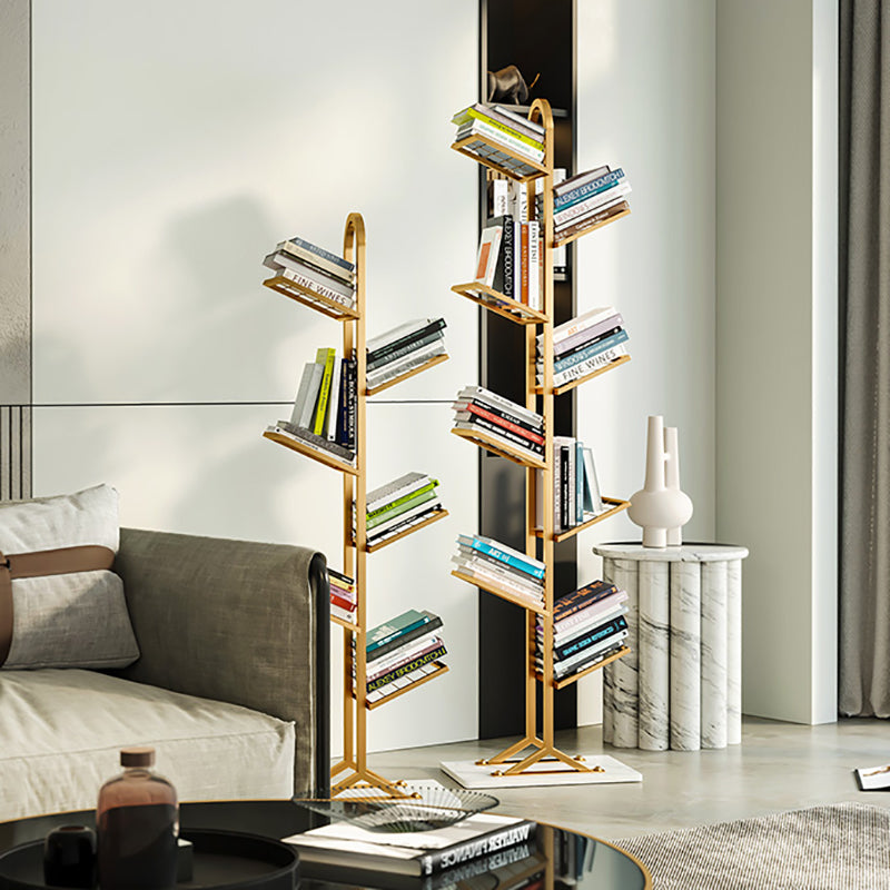 Contemporary Etagere Bookcase Open Back Metal Bookshelf with Shelves