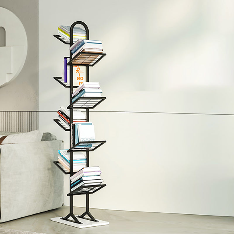 Contemporary Etagere Bookcase Open Back Metal Bookshelf with Shelves