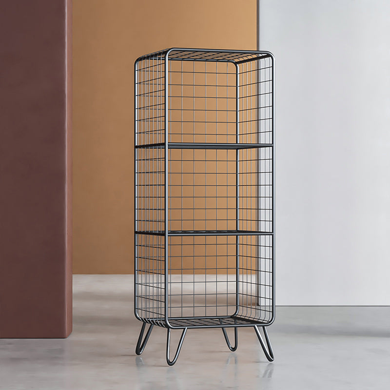 11.81" W Glam Antique Finish Shelf Bookcase Metal Book Shelf with Rectangular Shelves 14"L x 12"W x 35"H Black Clearhalo 'Bookcases' 'furn' 'furn_bookcases' 'Furniture' 'Office Furniture' 6476468