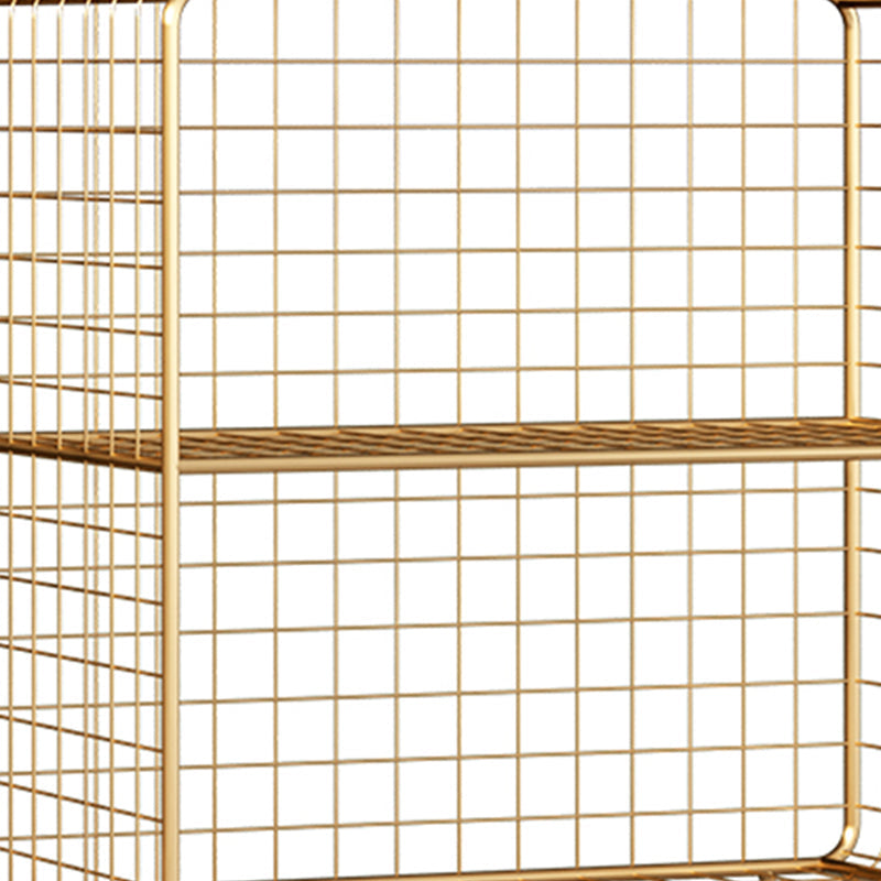 11.81" W Glam Antique Finish Shelf Bookcase Metal Book Shelf with Rectangular Shelves Clearhalo 'Bookcases' 'furn' 'furn_bookcases' 'Furniture' 'Office Furniture' 6476473