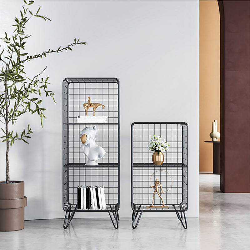 11.81" W Glam Antique Finish Shelf Bookcase Metal Book Shelf with Rectangular Shelves Clearhalo 'Bookcases' 'furn' 'furn_bookcases' 'Furniture' 'Office Furniture' 6476475