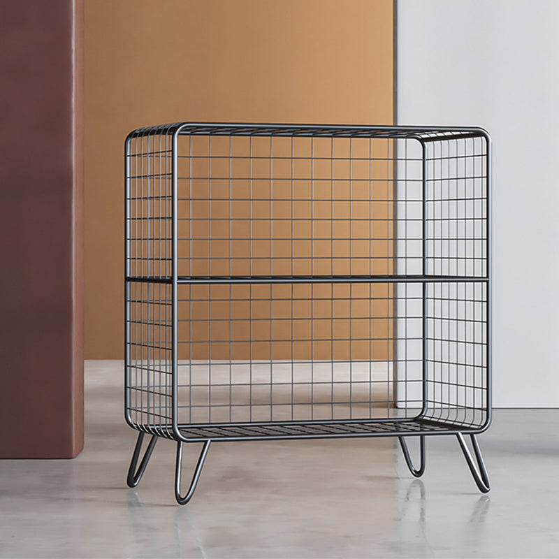 11.81" W Glam Antique Finish Shelf Bookcase Metal Book Shelf with Rectangular Shelves Clearhalo 'Bookcases' 'furn' 'furn_bookcases' 'Furniture' 'Office Furniture' 6476478