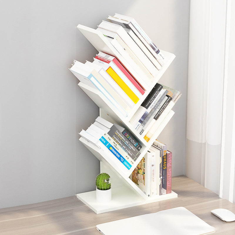4 Shelves Standard Bookshelf Contemporary Engineered Wood Bookcase White Clearhalo 'Bookcases' 'furn' 'furn_bookcases' 'Furniture' 'Office Furniture' 6476501