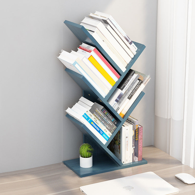 4 Shelves Standard Bookshelf Contemporary Engineered Wood Bookcase Blue Clearhalo 'Bookcases' 'furn' 'furn_bookcases' 'Furniture' 'Office Furniture' 6476504
