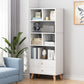 Engineered Wood Standard Bookshelf Modern Open Back Bookcase with Drawers