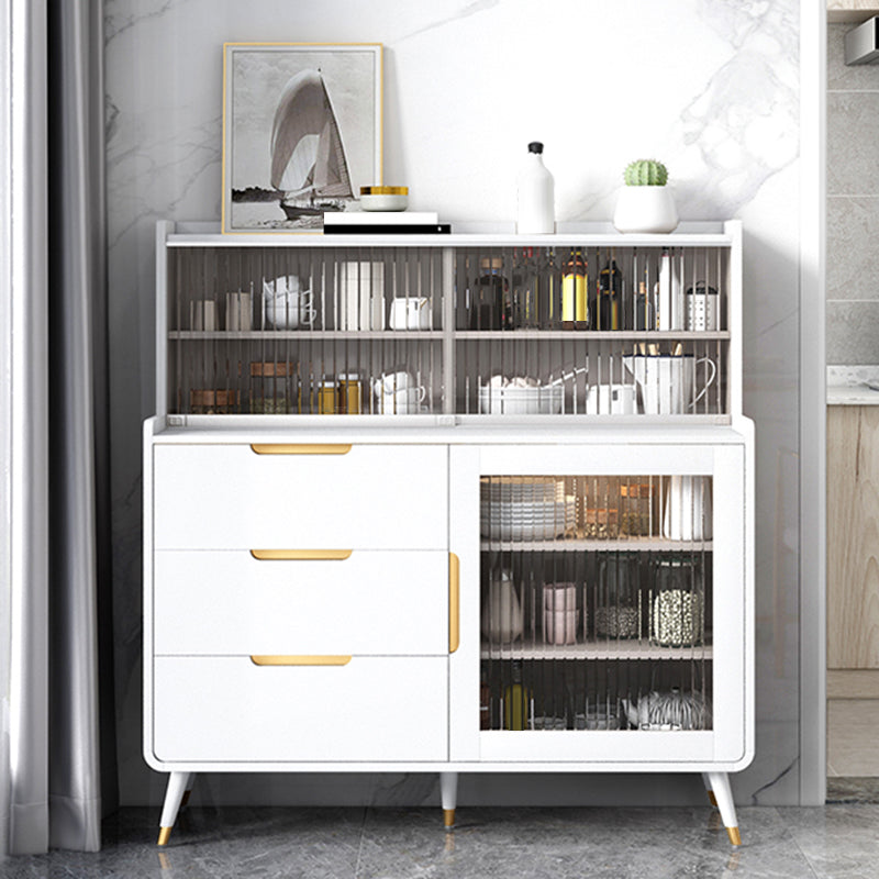 Buffet de comedor de piedra de estilo glam para gabinetes y cajones