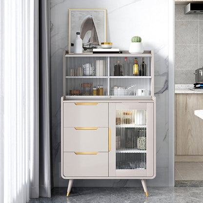 Buffet de comedor de piedra de estilo glam para gabinetes y cajones