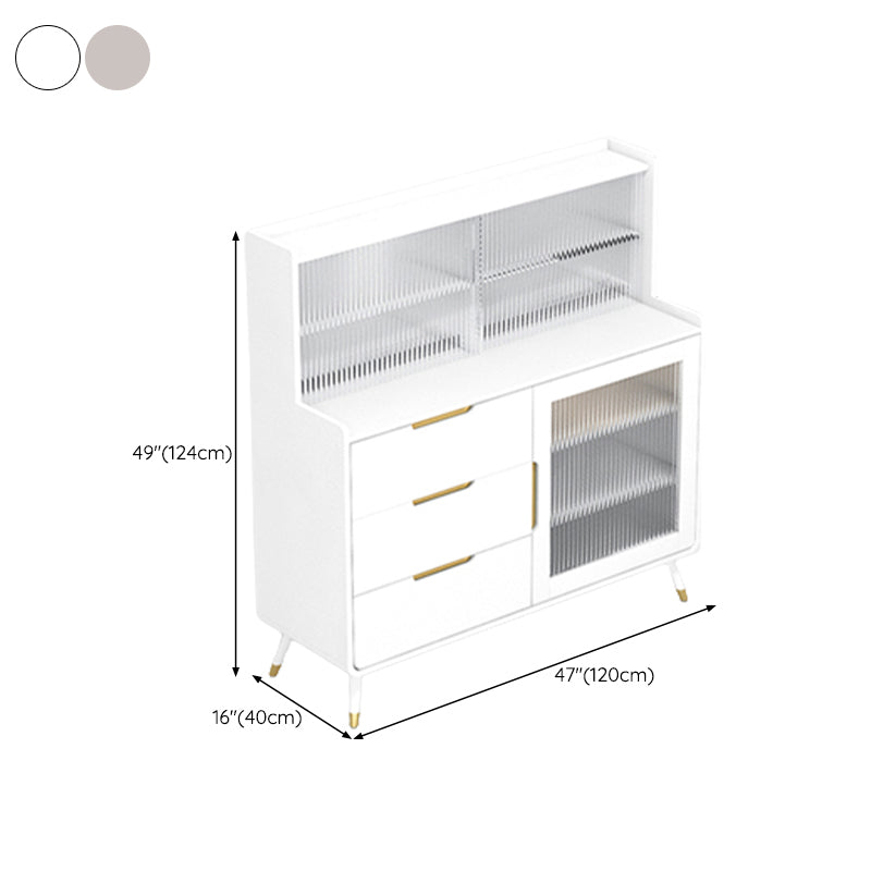 Buffet de comedor de piedra de estilo glam para gabinetes y cajones