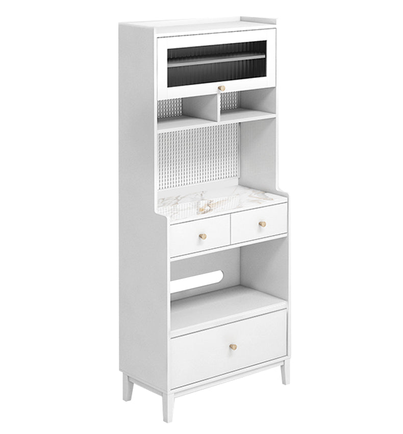 Pastel de piedra contemporáneo Buffet Singer Buffet con gabinetes y cajones