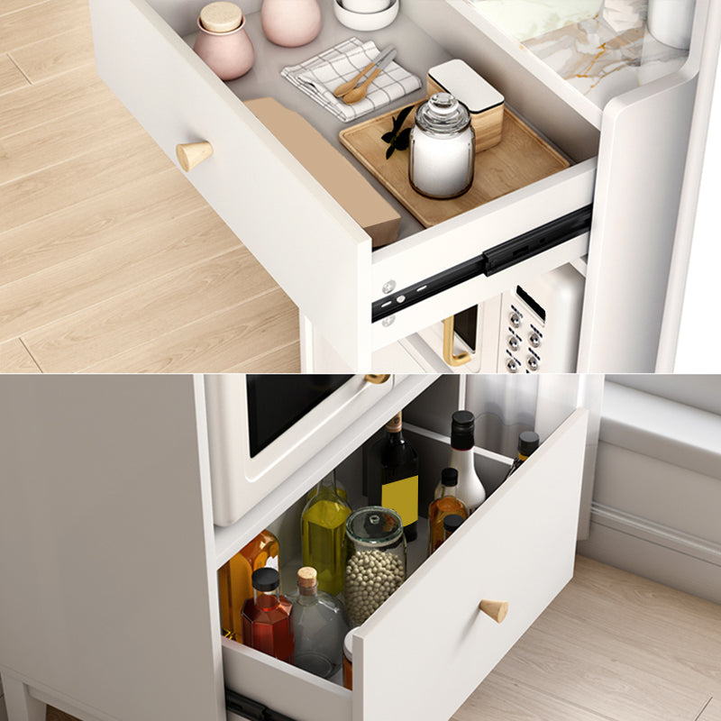 Pastel de piedra contemporáneo Buffet Singer Buffet con gabinetes y cajones