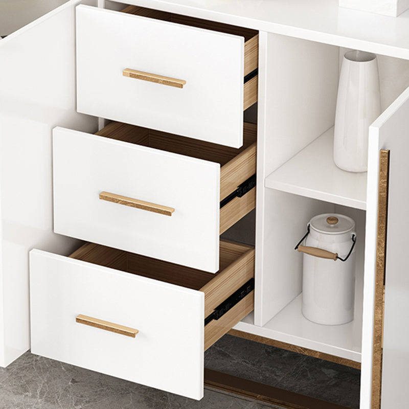 Glam Style Sideboard Wood Buffet Stand with Cabinets and Drawers Clearhalo 'buffet_sideboard' 'Buffets & Sideboards' 'furn' 'furn_buffet_sideboard' 'Furniture' 'Kitchen & Dining Furniture' 6476680