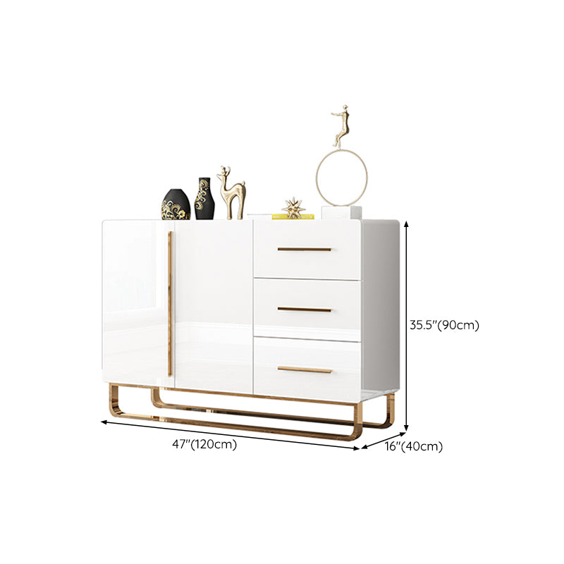 Glam Style Sideboard Wood Buffet Stand with Cabinets and Drawers Clearhalo 'buffet_sideboard' 'Buffets & Sideboards' 'furn' 'furn_buffet_sideboard' 'Furniture' 'Kitchen & Dining Furniture' 6476683