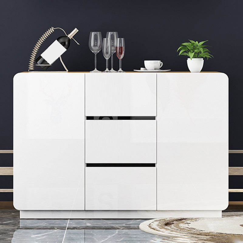 Junta lateral de estilo glamorante Buffet de comedor de madera con gabinetes y cajones