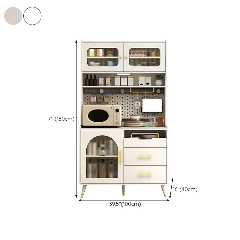 キャビネットと引き出し付きのグラムスタイルダイニングビュッフェストーンサイドボード