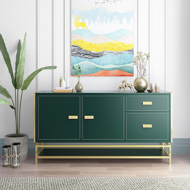 Glam Style Dining Buffet 59"L Wood Side Board with Cabinets and Drawers Clearhalo 'buffet_sideboard' 'Buffets & Sideboards' 'furn' 'furn_buffet_sideboard' 'Furniture' 'Kitchen & Dining Furniture' 6476780