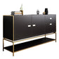 Glam Style Dining Buffet 59"L Wood Side Board with Cabinets and Drawers Black Clearhalo 'buffet_sideboard' 'Buffets & Sideboards' 'furn' 'furn_buffet_sideboard' 'Furniture' 'Kitchen & Dining Furniture' 6476784