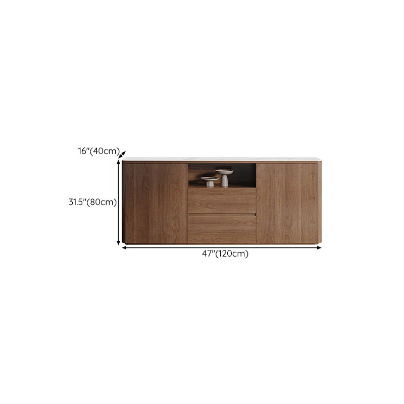 Modern Style Buffet Sideboard Stone Side Board with Cabinets and Drawers Clearhalo 'buffet_sideboard' 'Buffets & Sideboards' 'furn' 'furn_buffet_sideboard' 'Furniture' 'Kitchen & Dining Furniture' 6476807