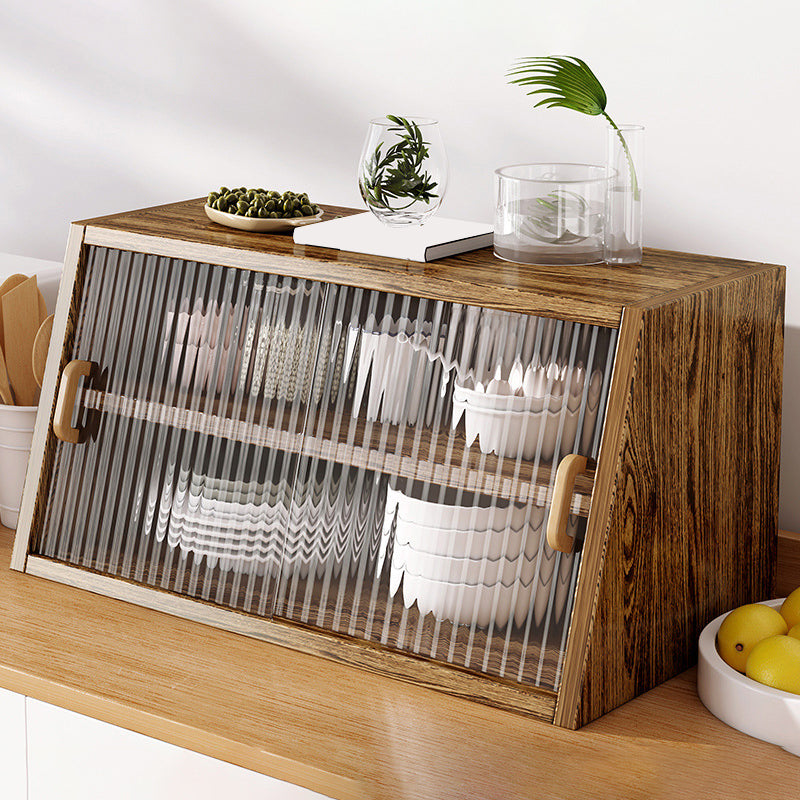 Sideboard contemporanea in legno massiccio 13,4 "H Board laterale con armadi