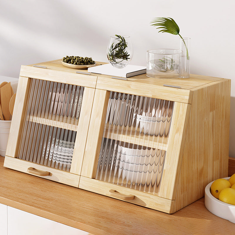 Sideboard contemporanea in legno massiccio 13,4 "H Board laterale con armadi