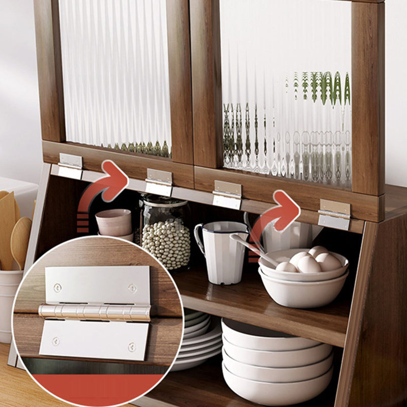 Sideboard contemporanea in legno massiccio 13,4 "H Board laterale con armadi