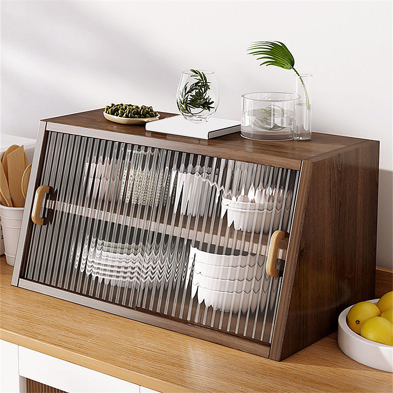 Sideboard contemporanea in legno massiccio 13,4 "H Board laterale con armadi